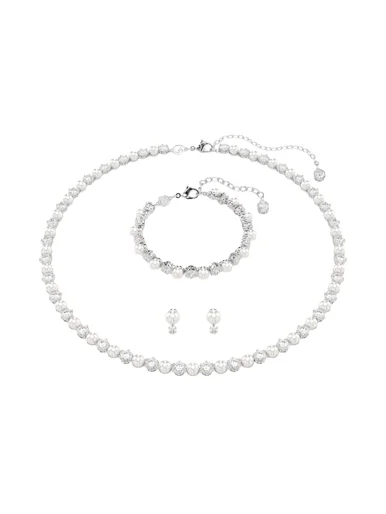 SWAROVSKI Bộ Trang Sức Matrix:Set White/Rhs