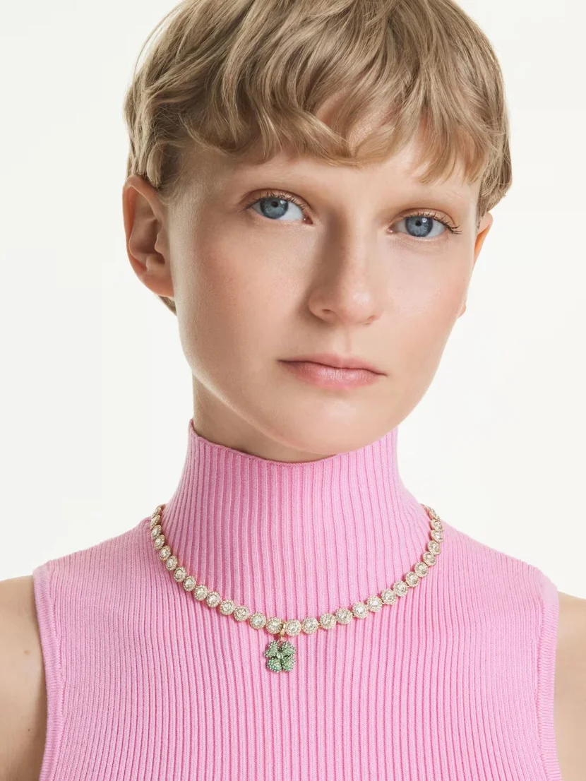 SWAROVSKI Mặt Dây Đeo Idyllia:Charm Clover Gre/Gos