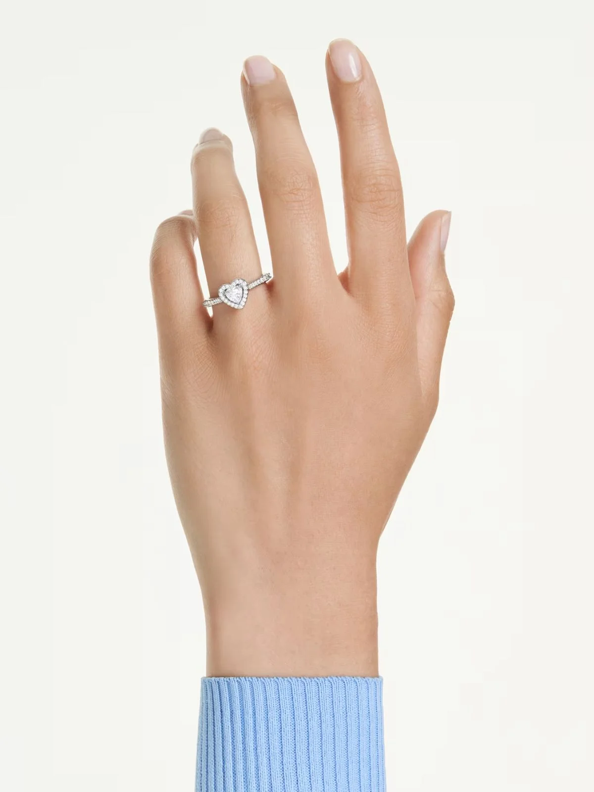 SWAROVSKI Nhẫn Una:Ring Hrt White/Rhs 52