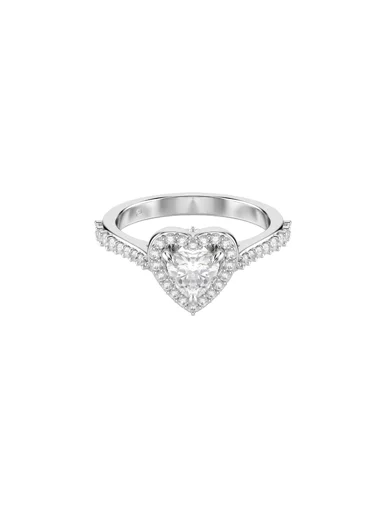 SWAROVSKI Nhẫn Una:Ring Hrt White/Rhs 52