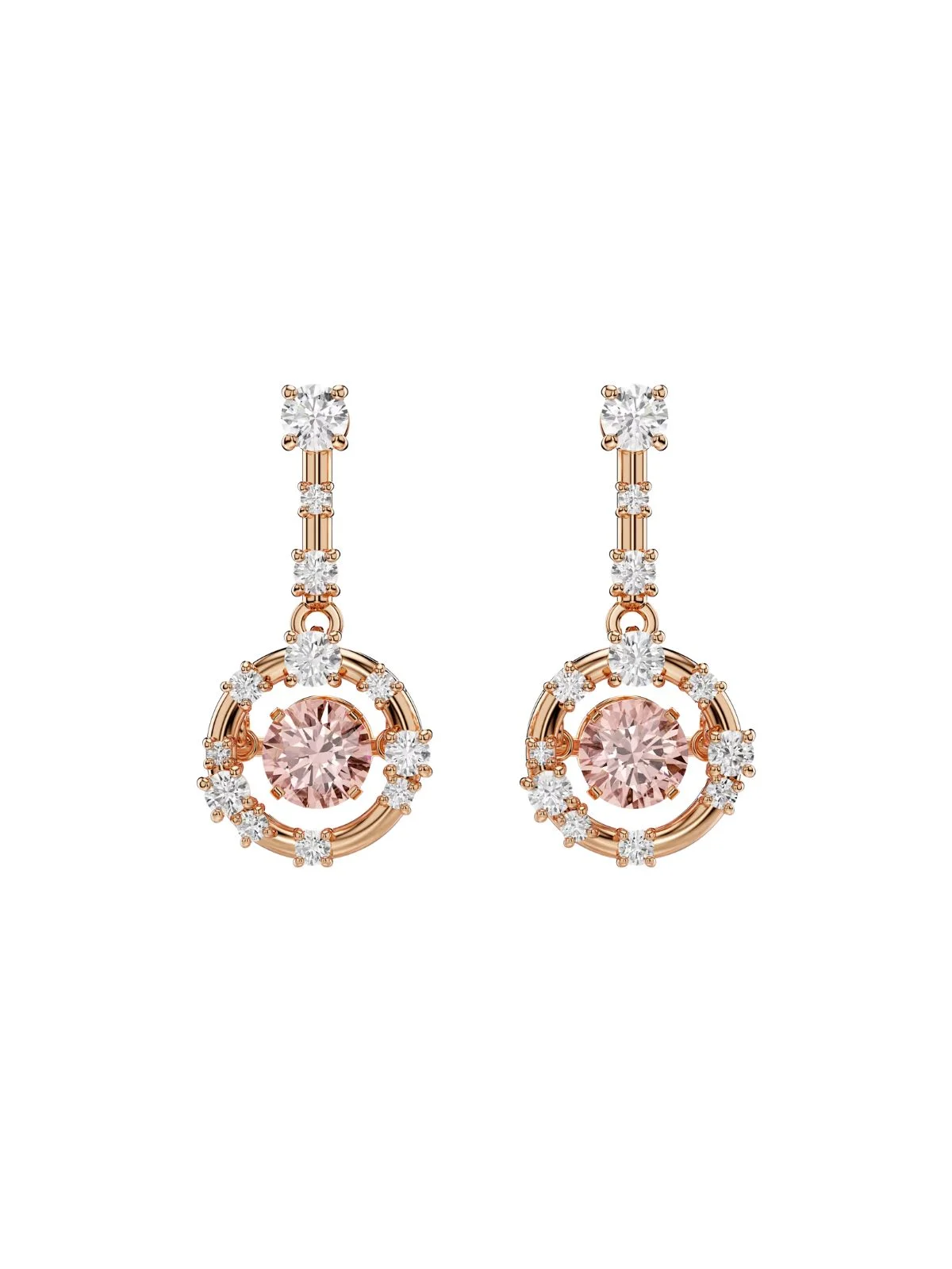 SWAROVSKI Bông Tai Constella:Pe Famor/Ros