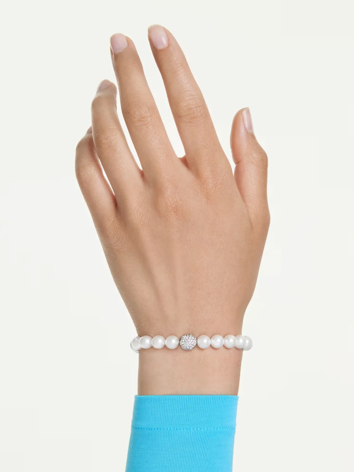 SWAROVSKI Vòng Tay Matrix:Bracelet Prl Whi/Rhs