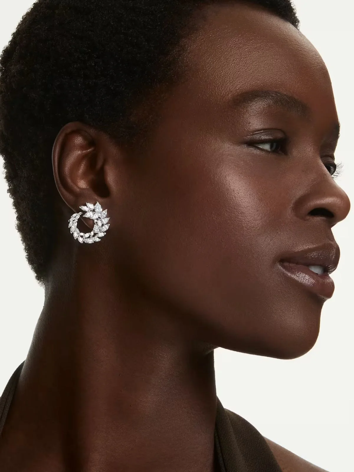 SWAROVSKI Bông Tai Mesmera:Pe Small Hoops Whi/Rhs