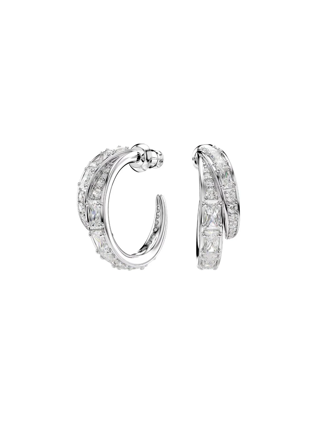 SWAROVSKI Bông Tai Vienna:Pe S Hoops White/Rhs
