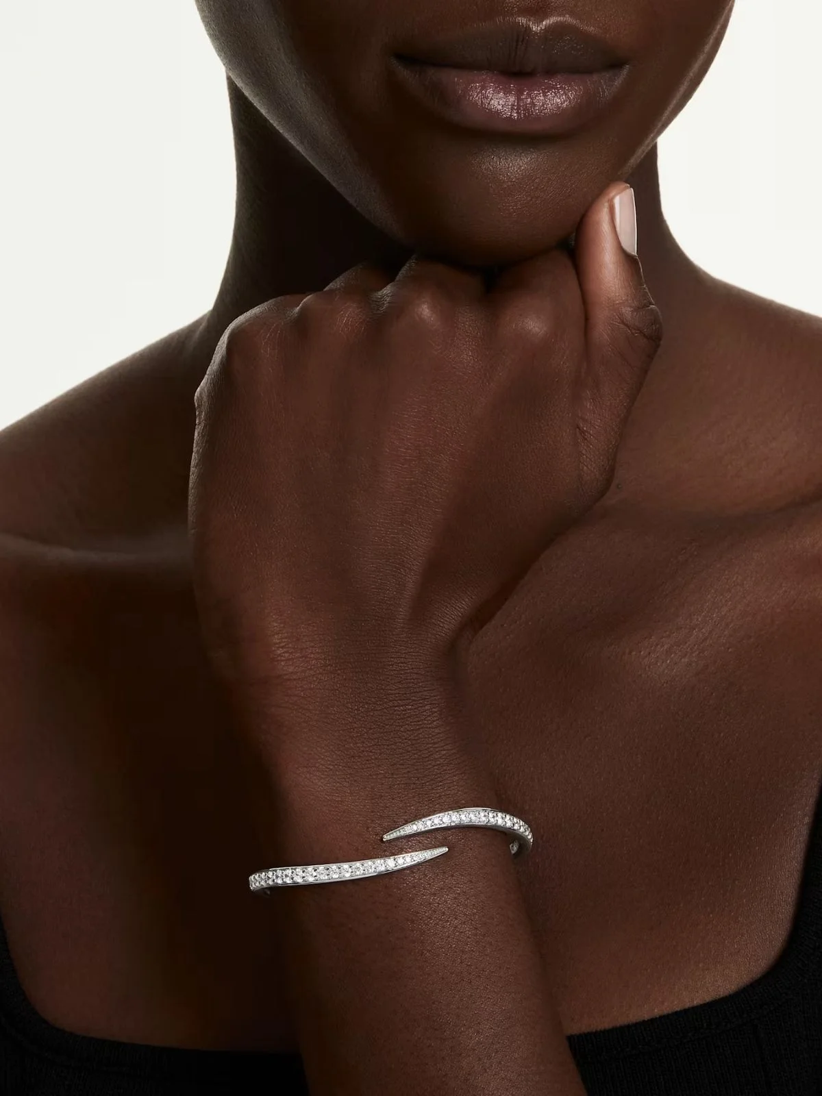 SWAROVSKI Vòng Tay Vienna:Bangle Open White/Rhs M