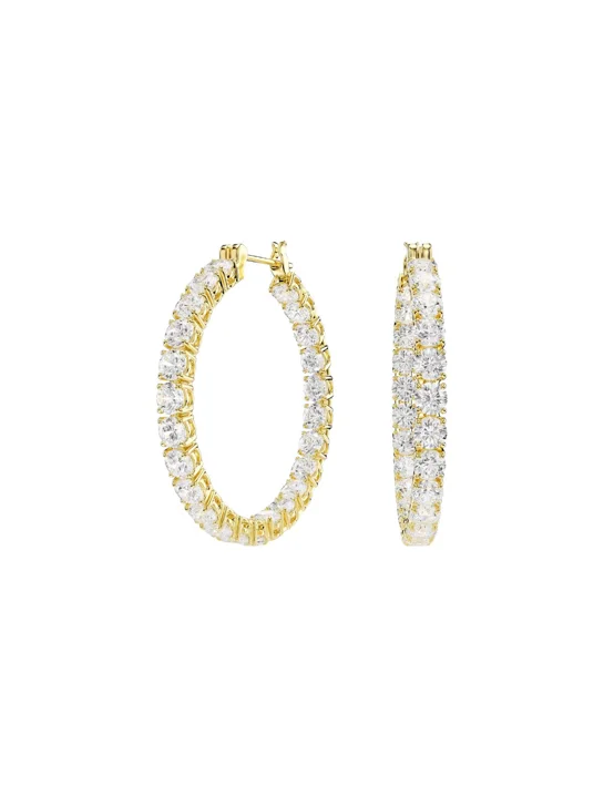 SWAROVSKI Bông Tai Matrix:Pe Hoop White/Gos