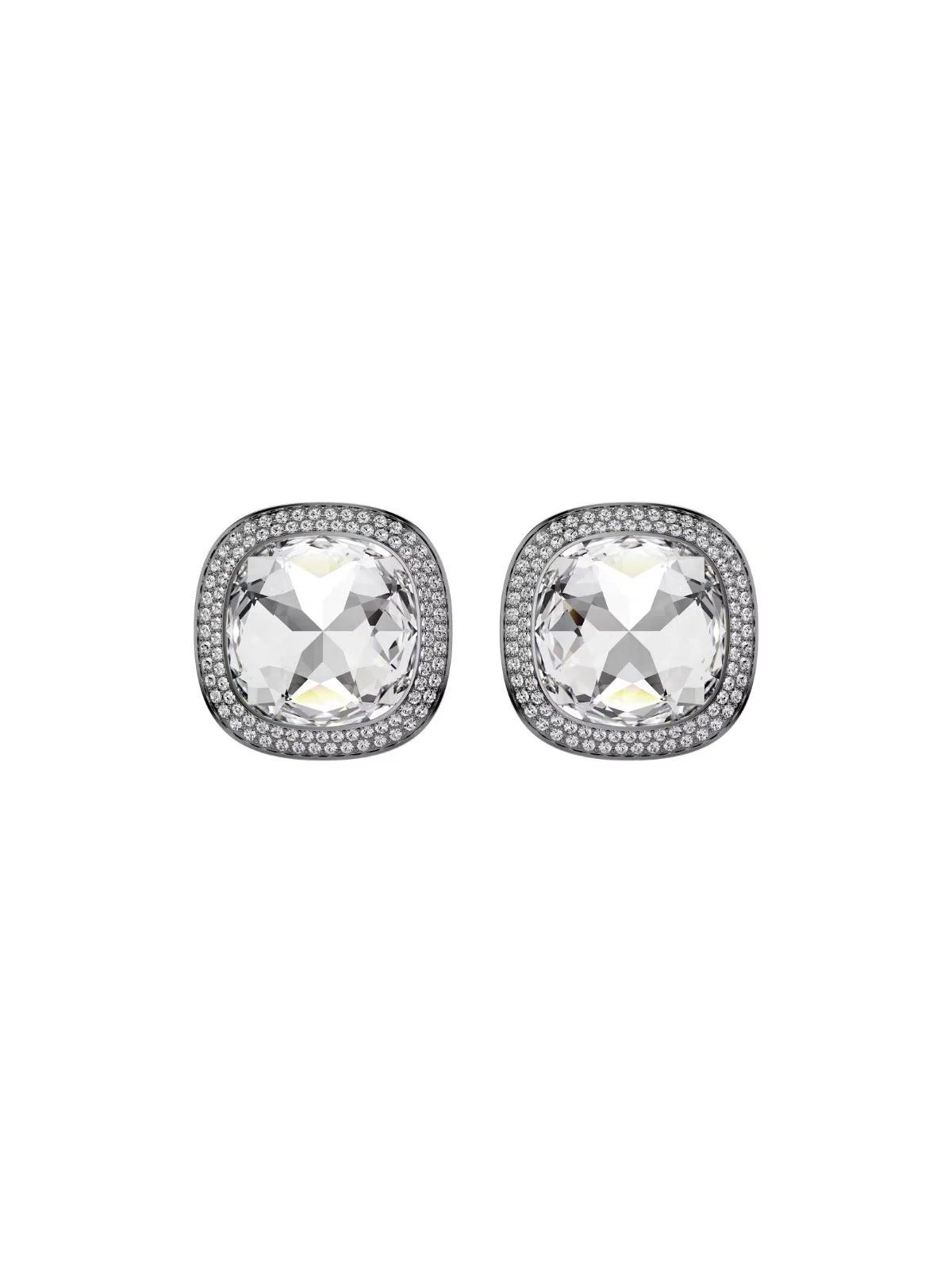 SWAROVSKI Bông Tai Una:Ce Xl Cushion Lit Cry/Bru