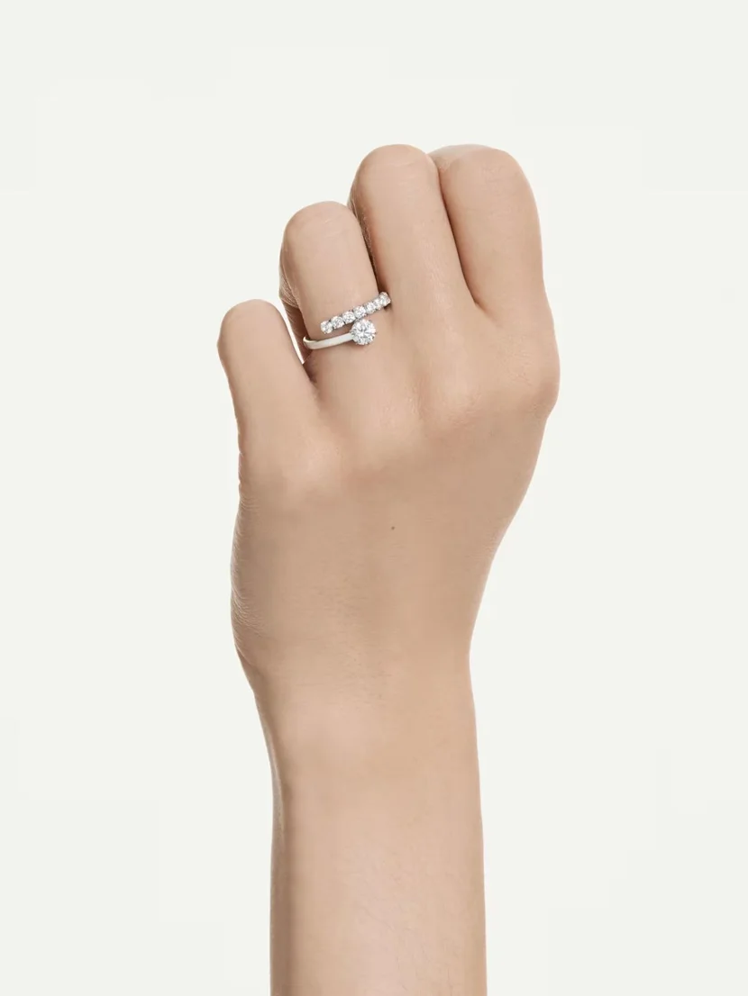 SWAROVSKI Nhẫn Matrix:Ring Open Whi/Rhs
