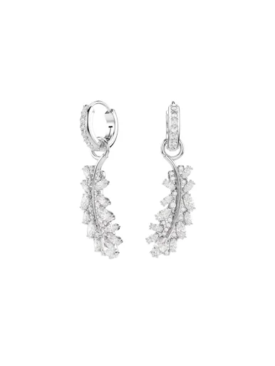 SWAROVSKI Bông Tai Vienna:Pe Feather Whi/Rhs