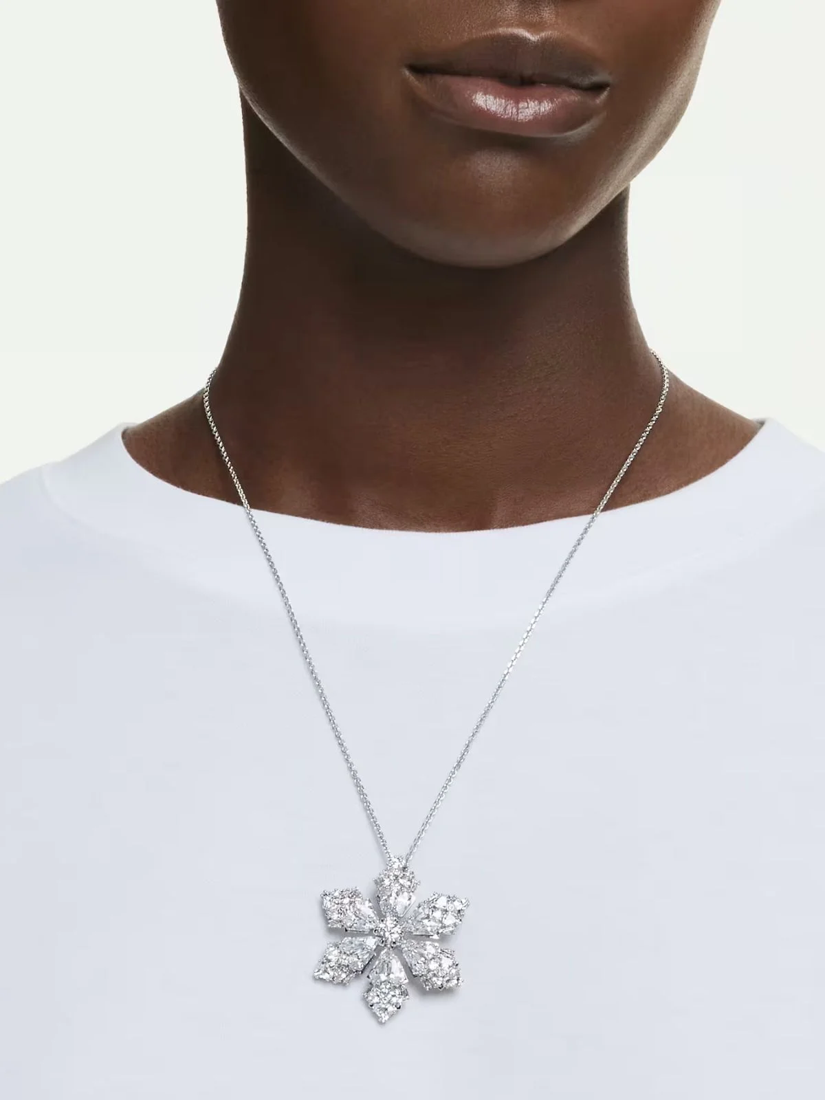 SWAROVSKI Vòng Cổ Idyllia:Pnb Motif Whi/Rhs