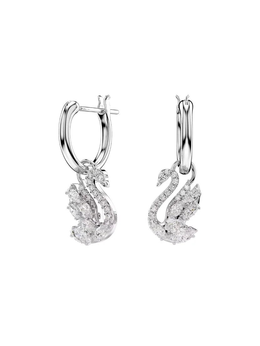 SWAROVSKI Bông Tai Swan:Pe Mn Hoop Xxs White/Rhs