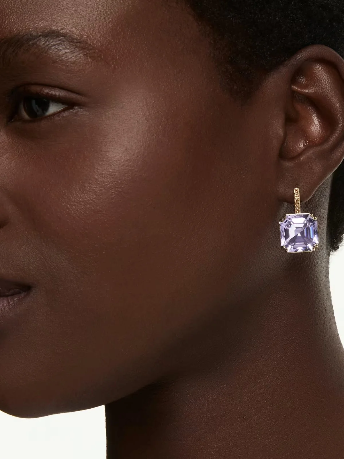 SWAROVSKI Bông Tai Millenia:Pe Square Viol/Gos