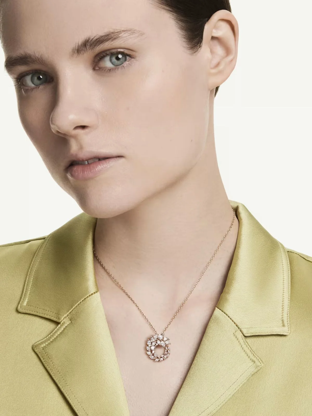 SWAROVSKI Vòng Cổ Mesmera:Pend Circular Wht/Ros