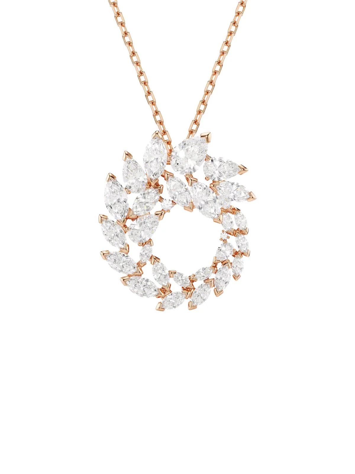 SWAROVSKI Vòng Cổ Mesmera:Pend Circular Wht/Ros