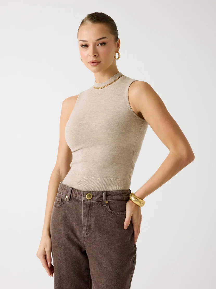GUESS MARCIANO Áo Len Nữ-Abel Cn Sl Top Chain