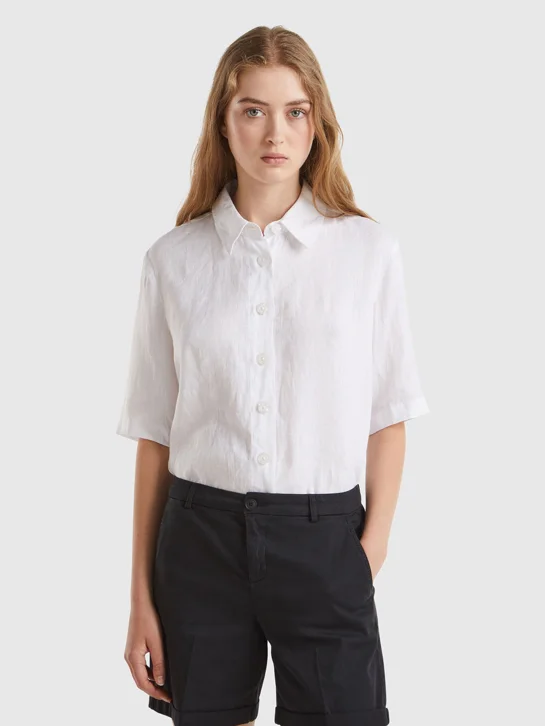 UNITED COLORS OF BENETTON Áo Sơ Mi Ngắn Tay Nữ