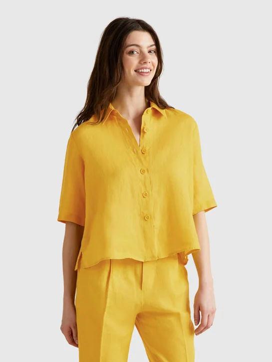 UNITED COLORS OF BENETTON Áo Sơ Mi Ngắn Tay Nữ