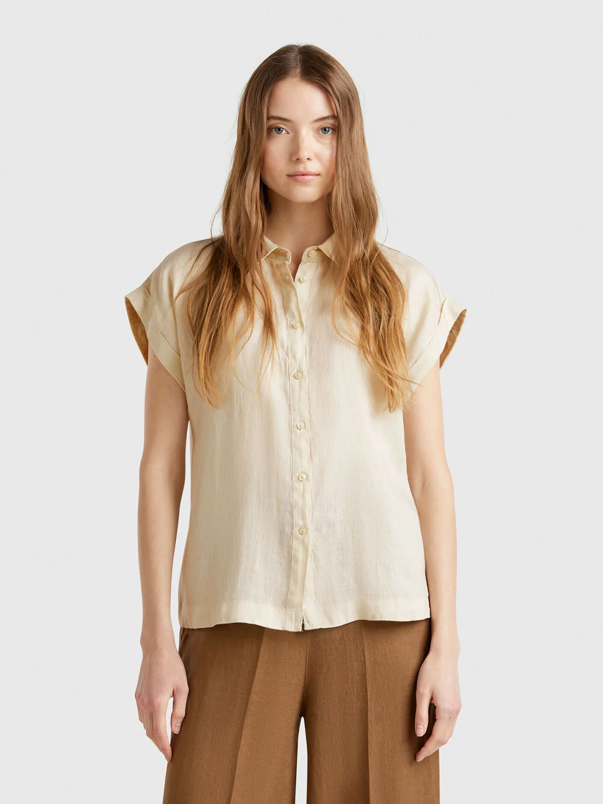 UNITED COLORS OF BENETTON Áo Sơ Mi Ngắn Tay Nữ
