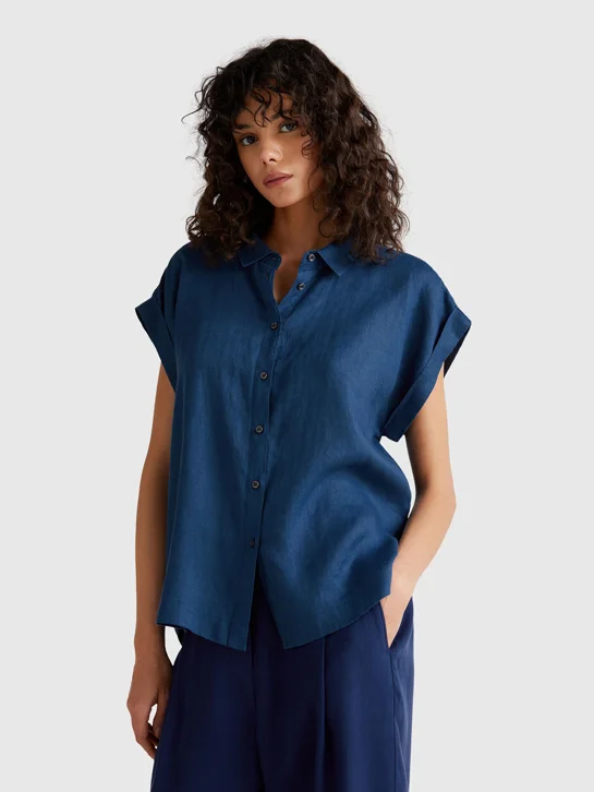 UNITED COLORS OF BENETTON Áo Sơ Mi Ngắn Tay Nữ