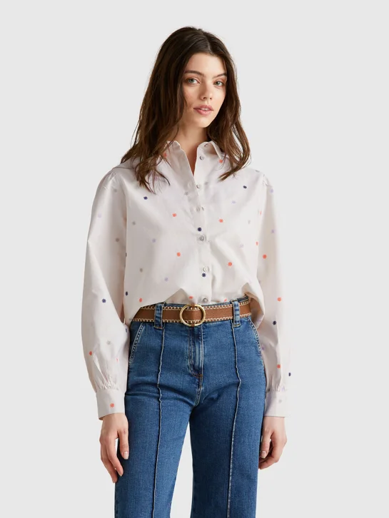 UNITED COLORS OF BENETTON Áo Sơ Mi Dài Tay Nữ