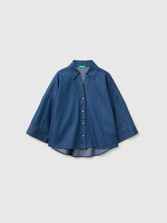 UNITED COLORS OF BENETTON Áo Sơ Mi Ngắn Tay Nữ Women Shirt