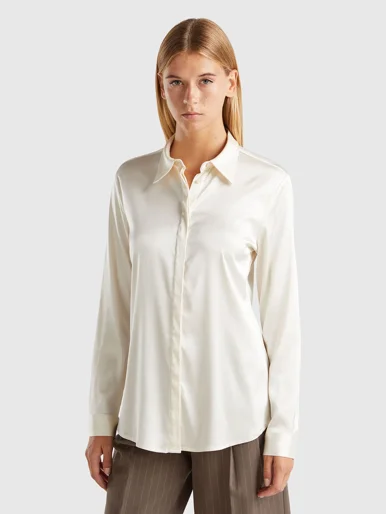 UNITED COLORS OF BENETTON Áo Sơ Mi Dài Tay Nữ Women Shirt