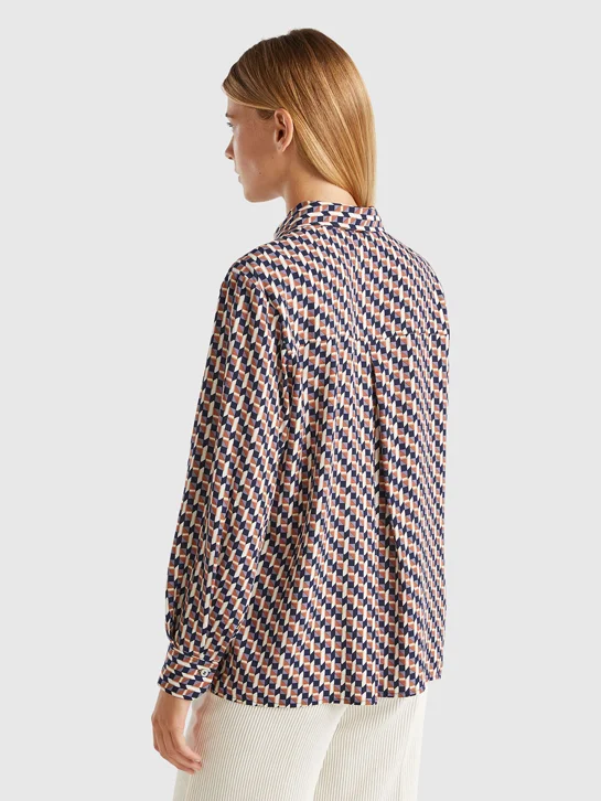 UNITED COLORS OF BENETTON Áo Sơ Mi Dài Tay Nữ Women Shirt