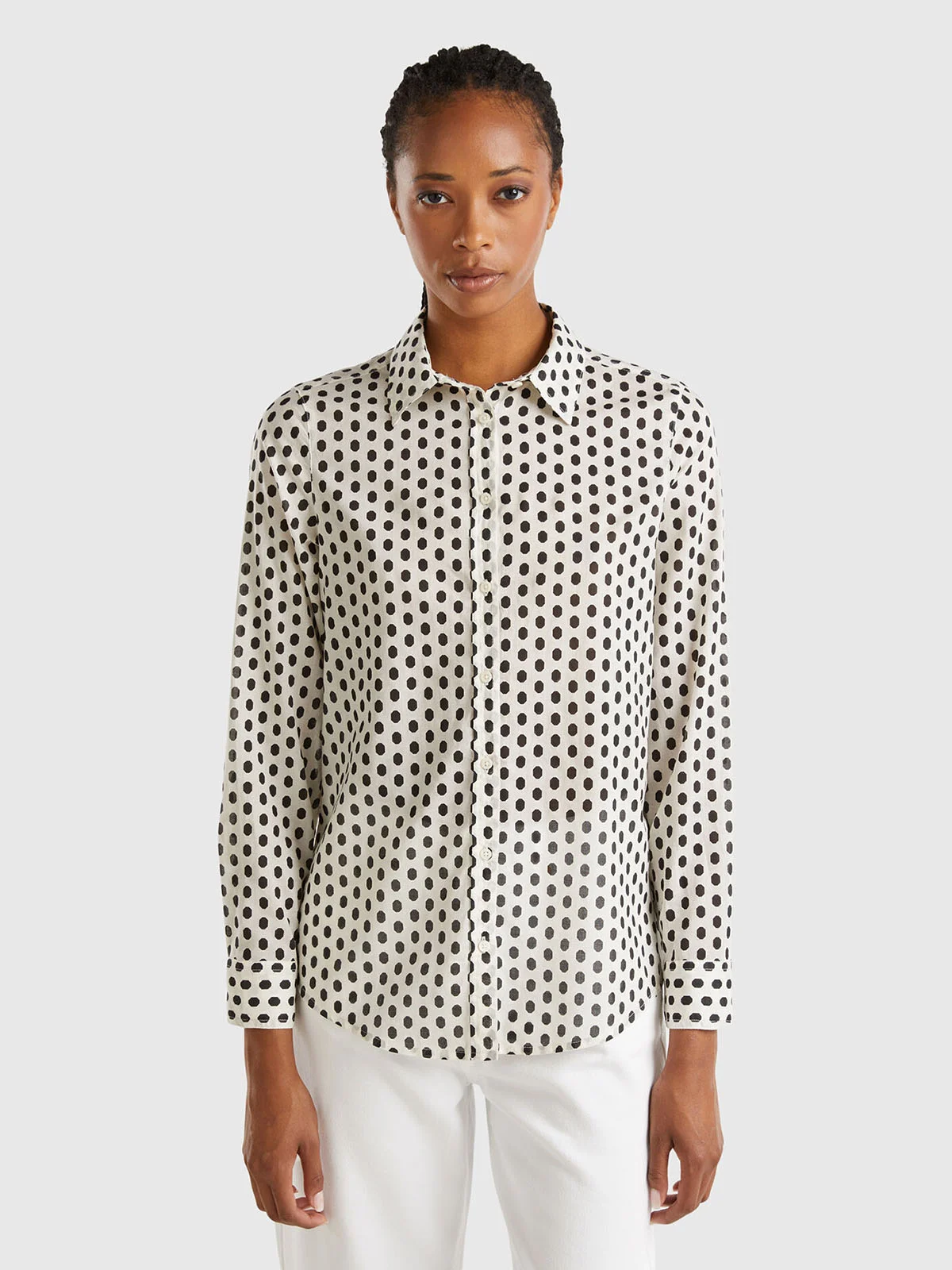 UNITED COLORS OF BENETTON Áo Sơ Mi Dài Tay Nữ Women Shirt