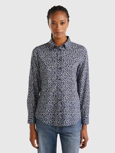 UNITED COLORS OF BENETTON Áo Sơ Mi Dài Tay Nữ Women Shirt