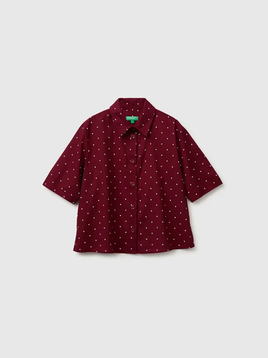 UNITED COLORS OF BENETTON Áo Sơ Mi Ngắn Tay Nữ
