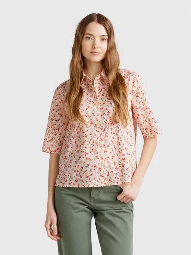UNITED COLORS OF BENETTON Áo Sơ Mi Ngắn Tay Nữ