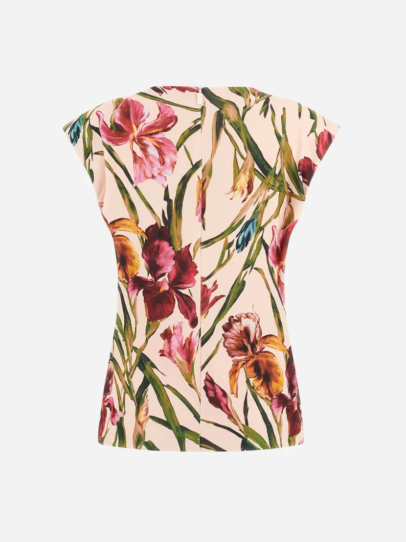 GUESS MARCIANO Áo Thun Kiểu Nữ Remi Sl Draped Top Print