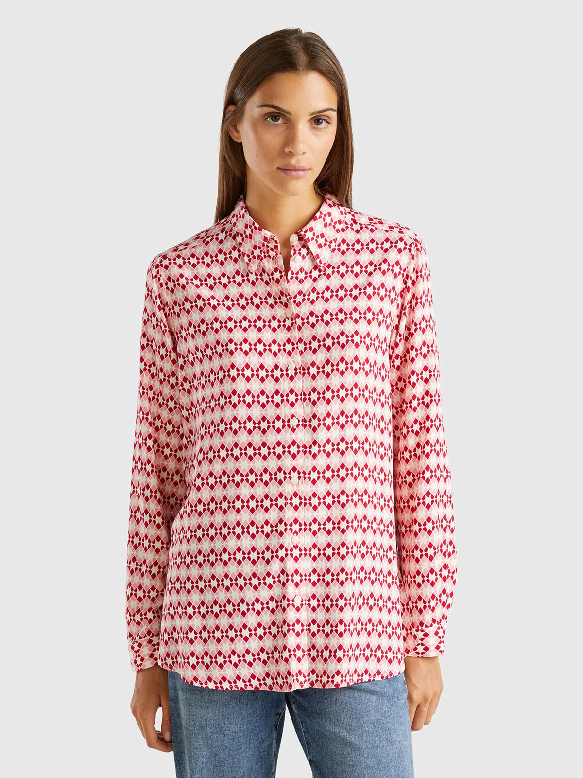 UNITED COLORS OF BENETTON Áo Sơ Mi Dài Tay Nữ Women Shirt