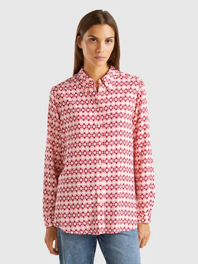 UNITED COLORS OF BENETTON Áo Sơ Mi Dài Tay Nữ Women Shirt