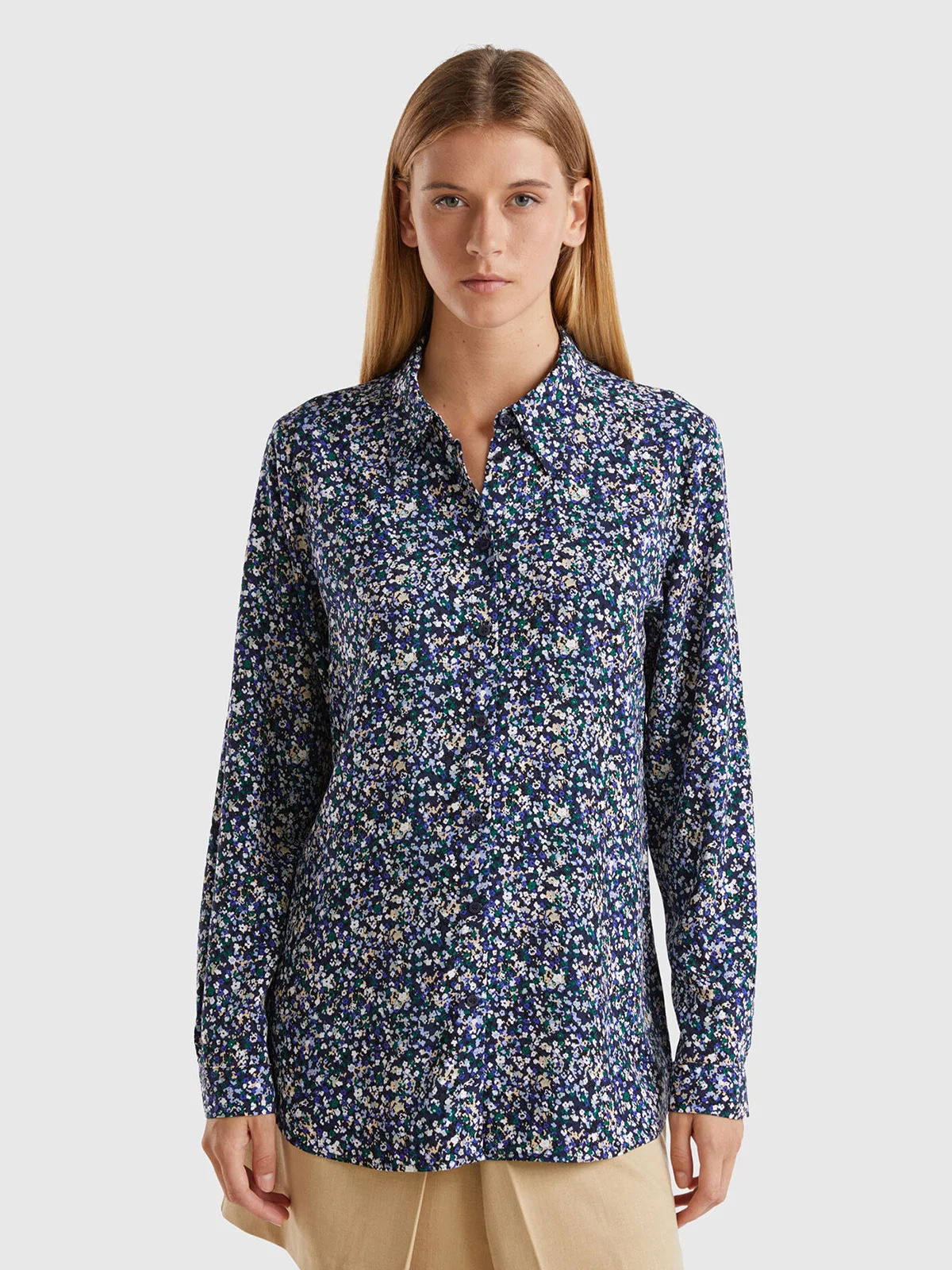 UNITED COLORS OF BENETTON Áo Sơ Mi Dài Tay Nữ Women Shirt