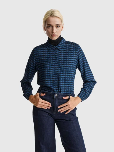 UNITED COLORS OF BENETTON Áo Sơ Mi Dài Tay Nữ Women Shirt