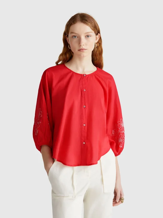 UNITED COLORS OF BENETTON Áo Sơ Mi Dài Tay Nữ