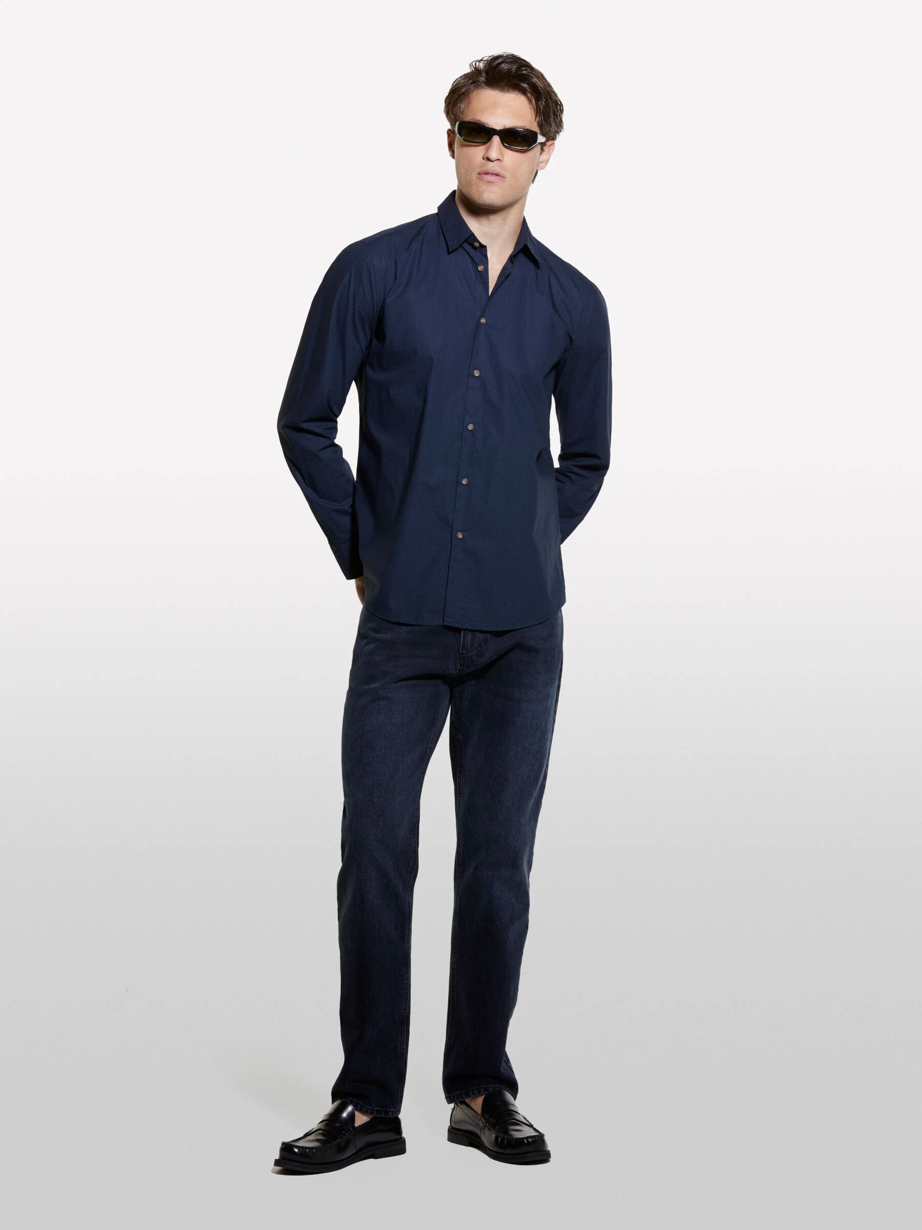 SISLEY Áo Sơ Mi Dài Tay Nam Men Shirt