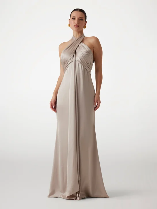 GUESS MARCIANO Đầm Nữ - Aretha Halter Knot Long Dress
