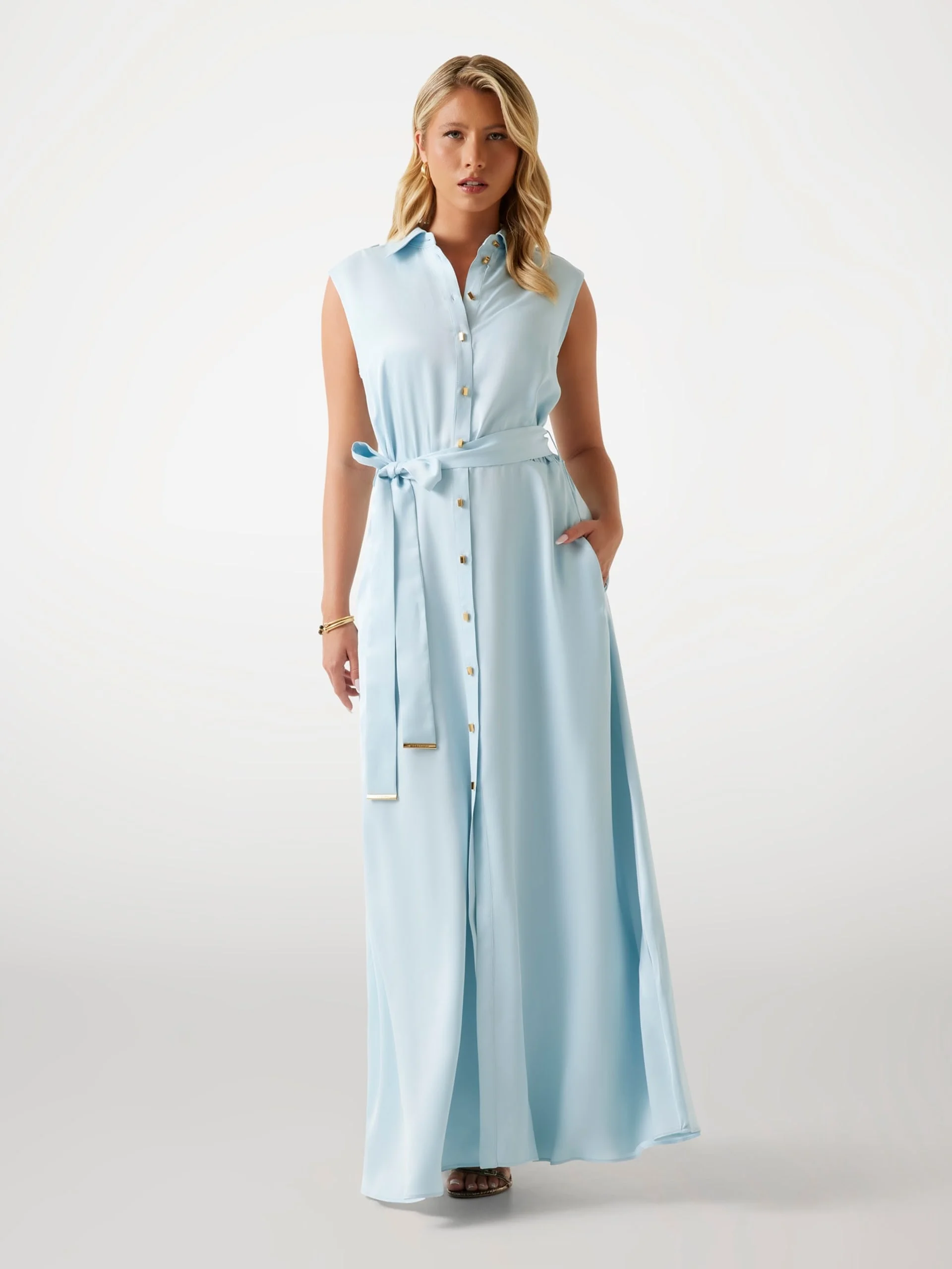 GUESS MARCIANO Đầm Nữ - Iva Chemiser Ss Long Dress