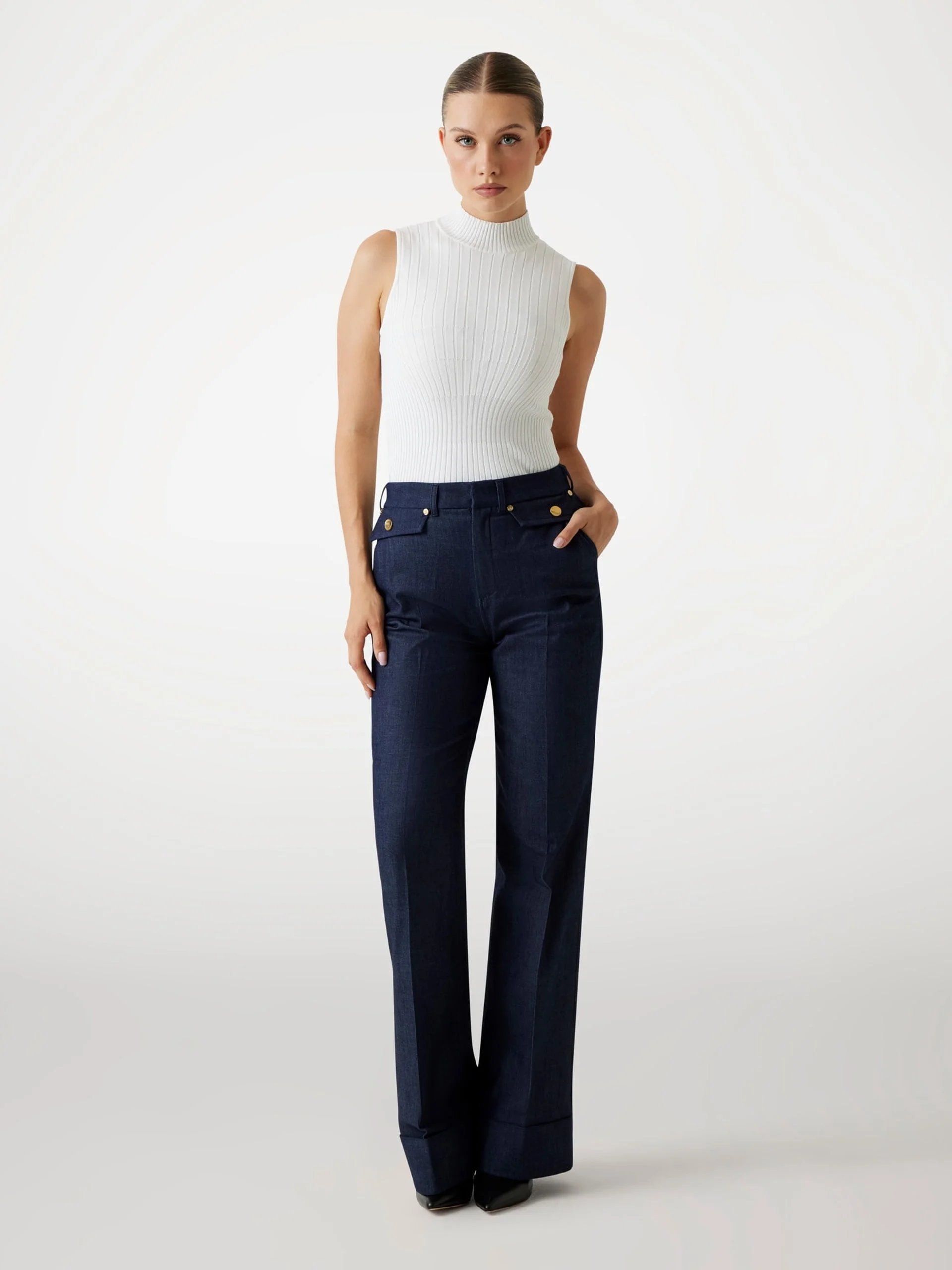 GUESS MARCIANO Quần Jeans Nữ - Flap Pocket Flare 70S Pant