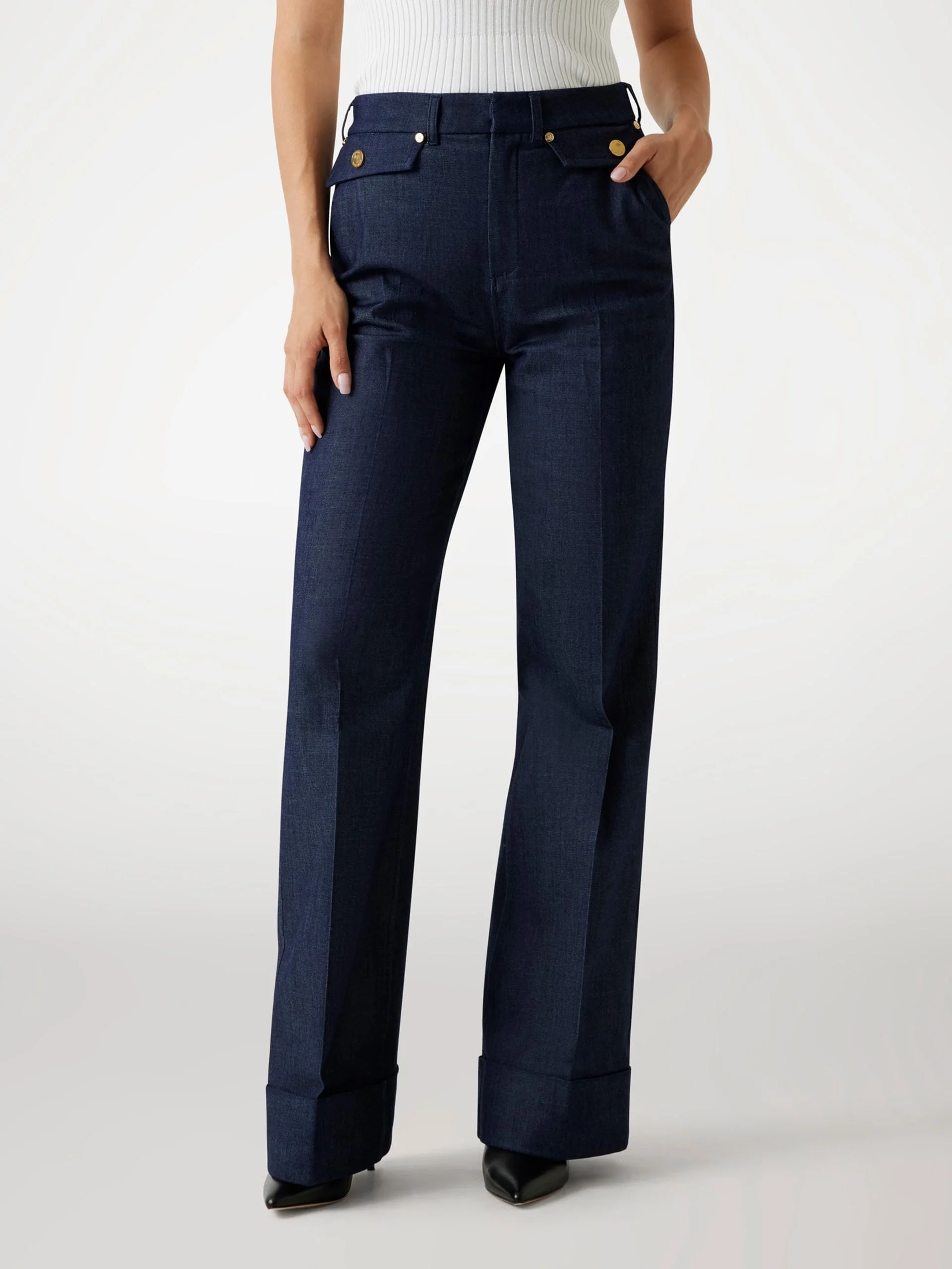 GUESS MARCIANO Quần Jeans Nữ - Flap Pocket Flare 70S Pant