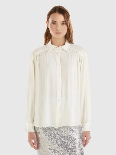 UNITED COLORS OF BENETTON Áo Sơ Mi Dài Tay Nữ Women Shirt