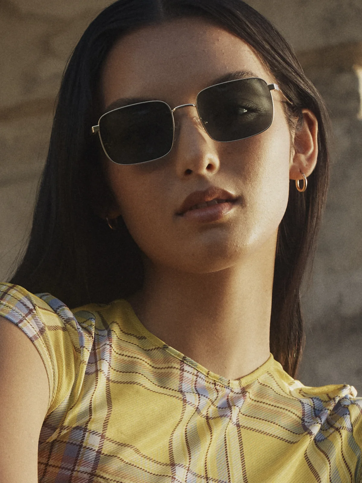 SUNNIES STUDIOS Kính Mát Gọng vuông Vito White Gold Pond Polarized