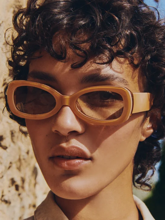 SUNNIES STUDIOS Kính Mát Gọng Tròn Reese Suede Cinnamon
