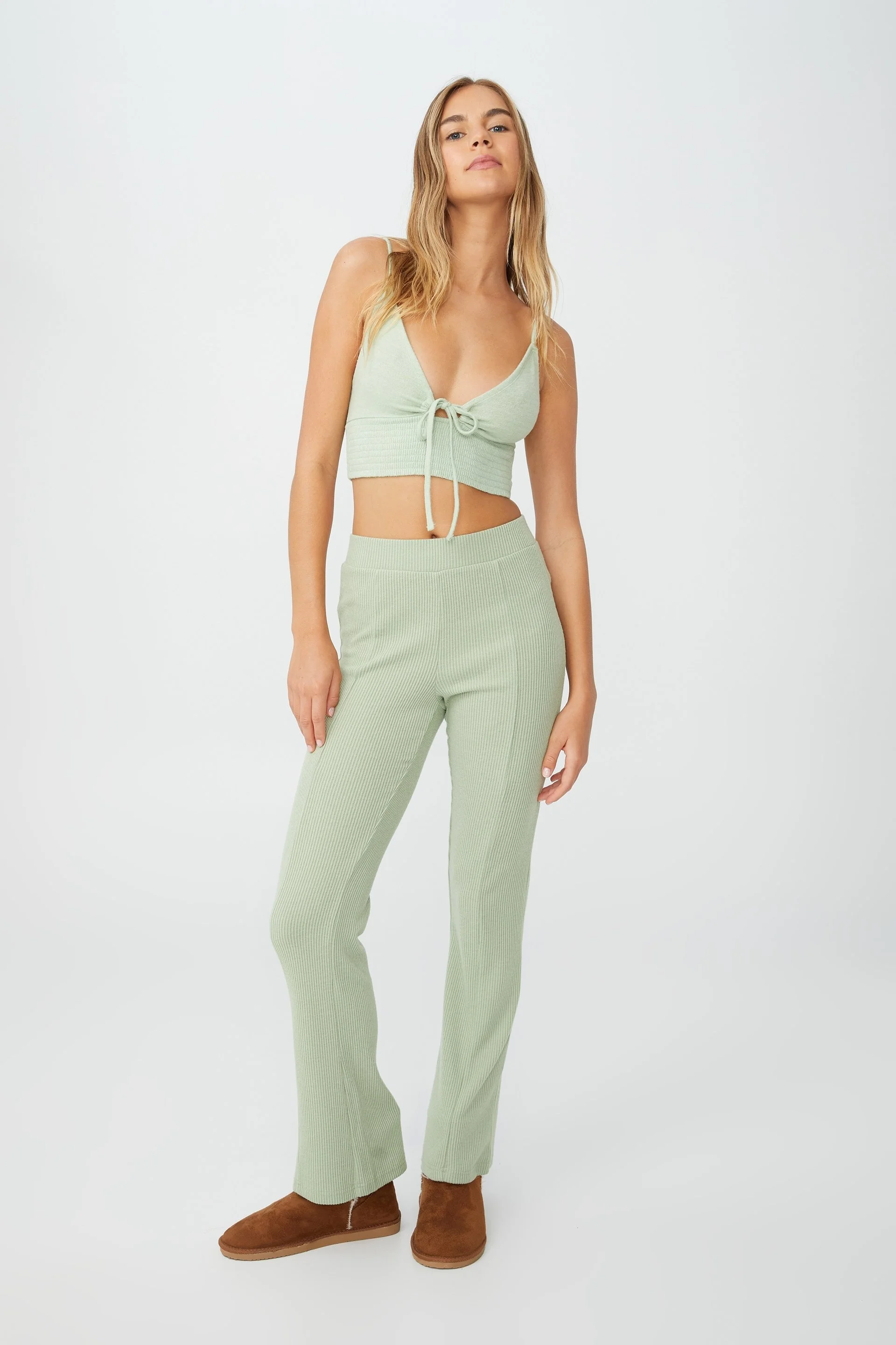 COTTON:ON BODY Quần Thun Dài Nữ - Super Soft Rib Flare Pant