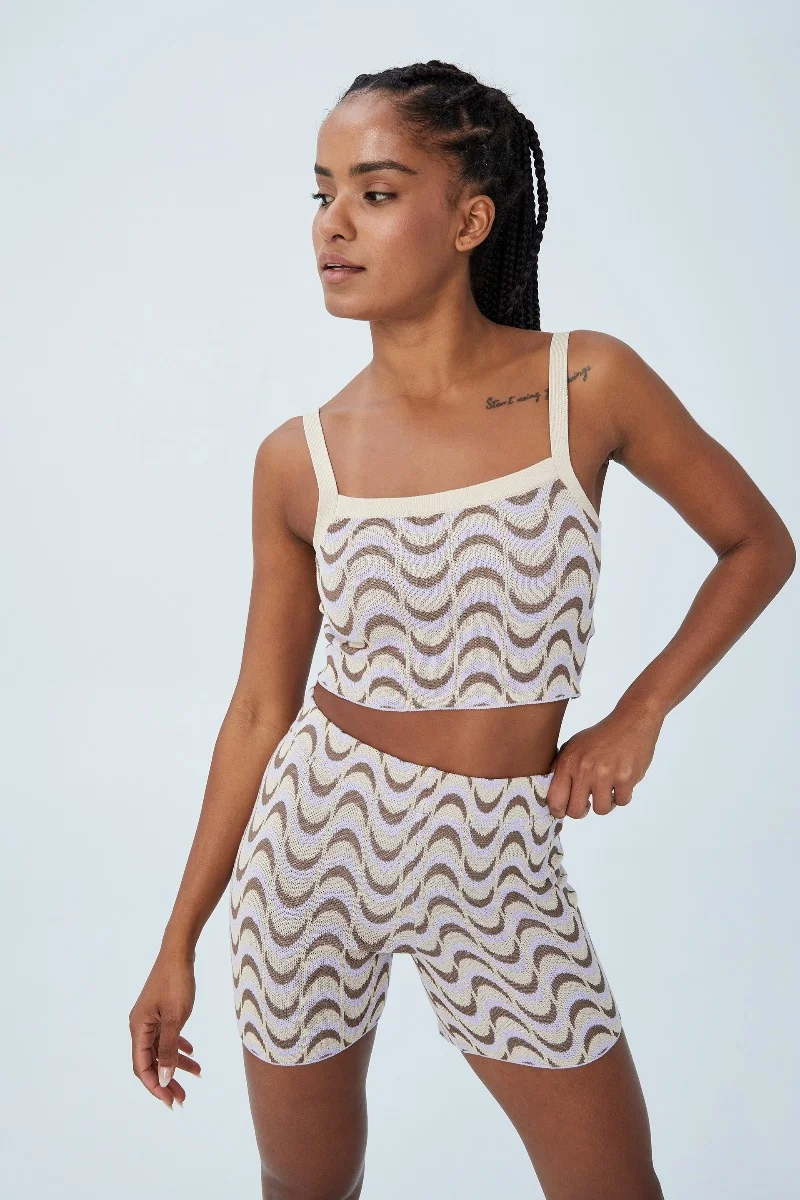 COTTON:ON BODY Áo Thun Hai Dây Nữ - Jacquard Knit Lounge Top