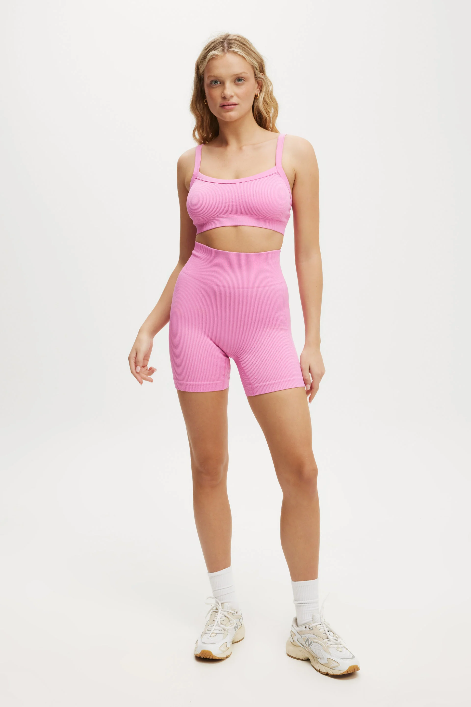 COTTON:ON BODY Quần Thun Ngắn Thể Thao Nữ-Seamless Rib Bike Short