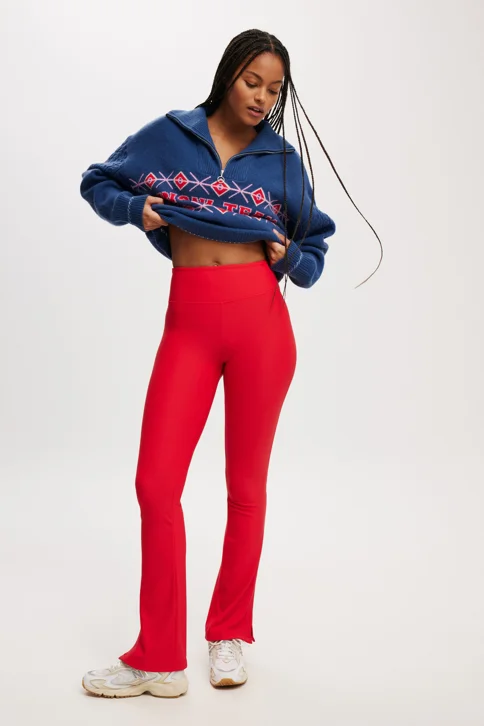 COTTON:ON BODY Quần Ống Loe Dài Nữ-Fleece Lined Split Leg Flare