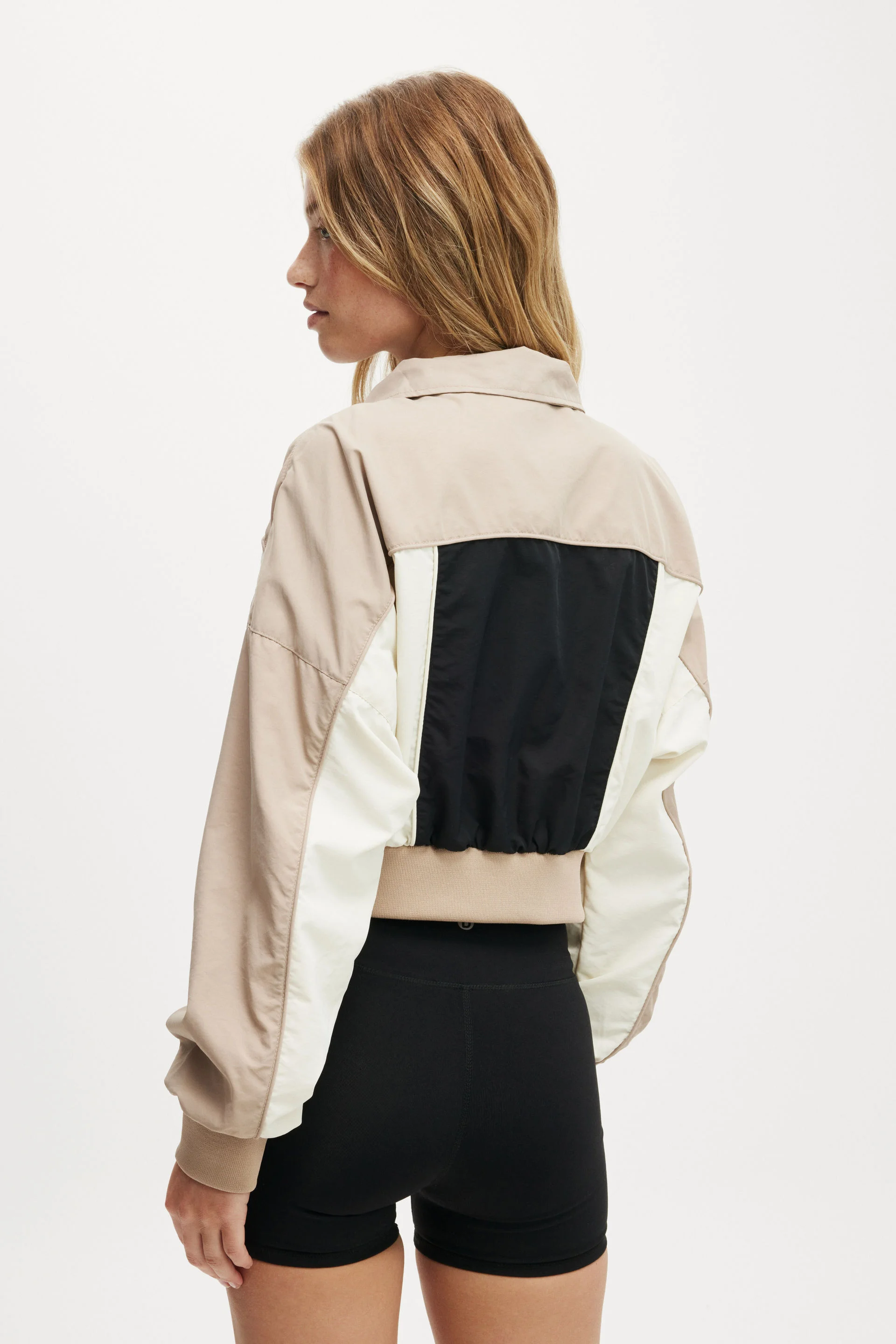 COTTON ON BODY Áo Khoác Dài Tay Nữ-Baseline Cropped Rib Panelled Anorak